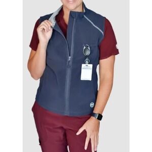 Essential Threads Womens Gray Jackie‎ Scrub Vest